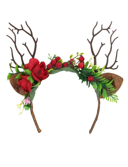 Čelenka z kvetovaného soba parohu pre dospelého jeleňa
