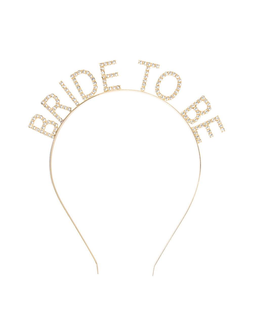 Gros plan sur l'inscription en strass du Serre-tête Bride to be