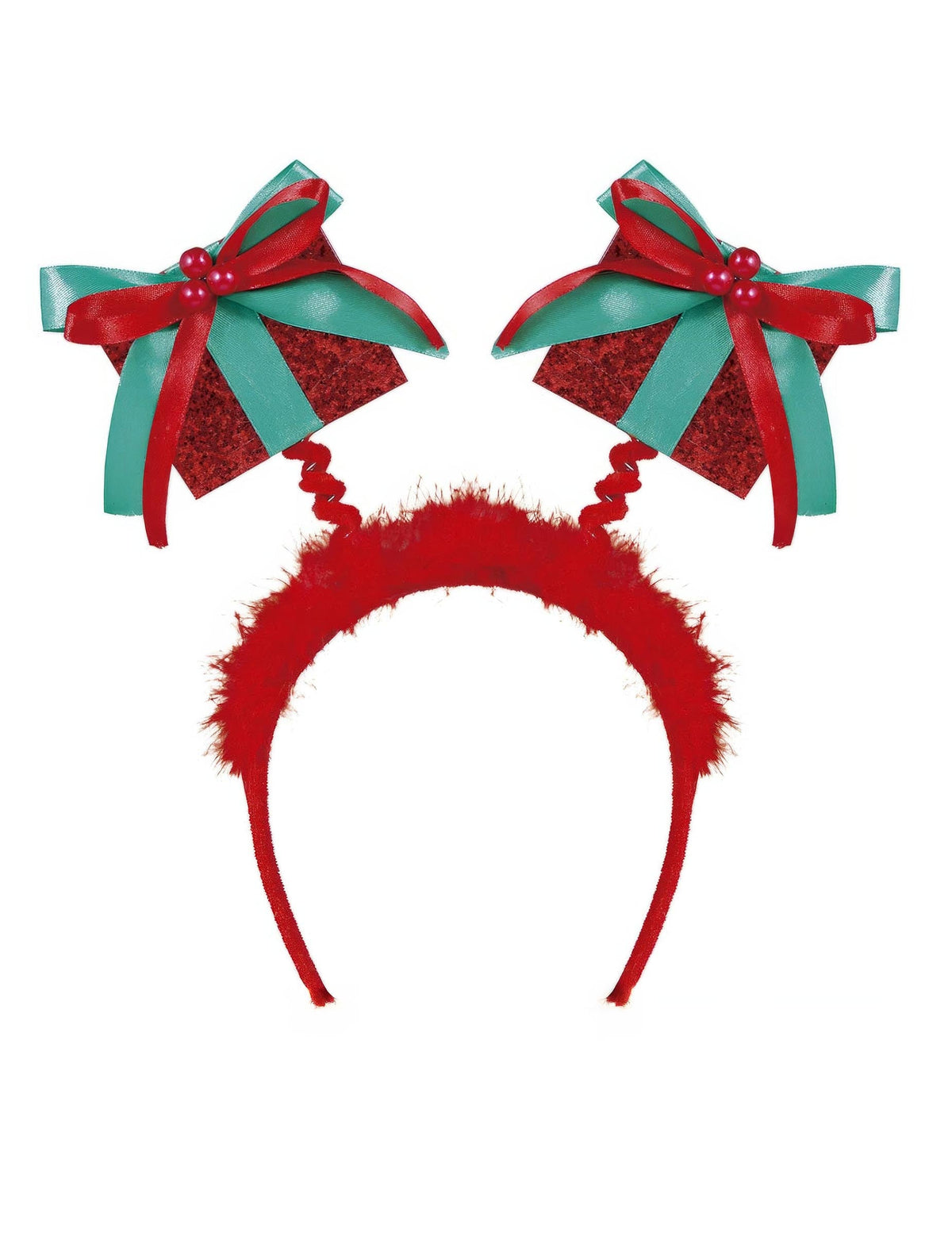 Vue de face du serre-tête cadeaux de Noël pour adulte