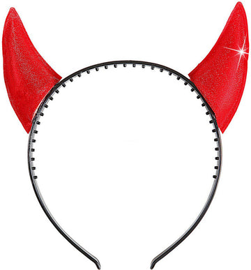 Reflexná čelenka s diabolskými rohmi pre dospelých Halloween