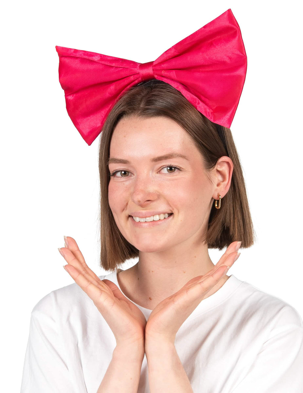 Čelenka s veľkou mašľou pre dospelý neón ružová