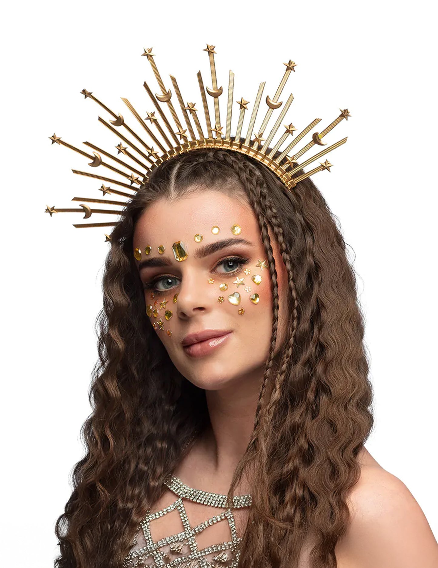 Čelenka pre dospelých s hviezdou a mesiacom v tvare svätožiary