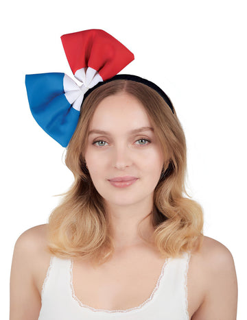 Čelenka s trojfarebnou francúzskou mašľou pre dospelých 