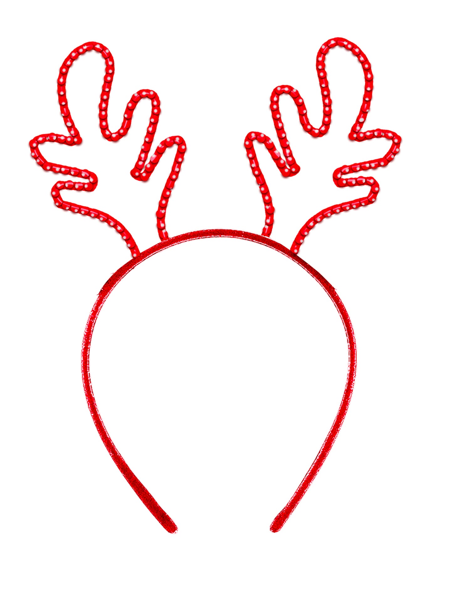 Vianočná čelenka so sobami a červenými kamienkami