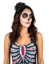 Čierna ružová čelenka Dia de los Muertos dospelí