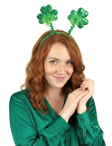 Čelenka pre dospelých s trblietavým ďatelinovým motívom na Deň svätého Patrika