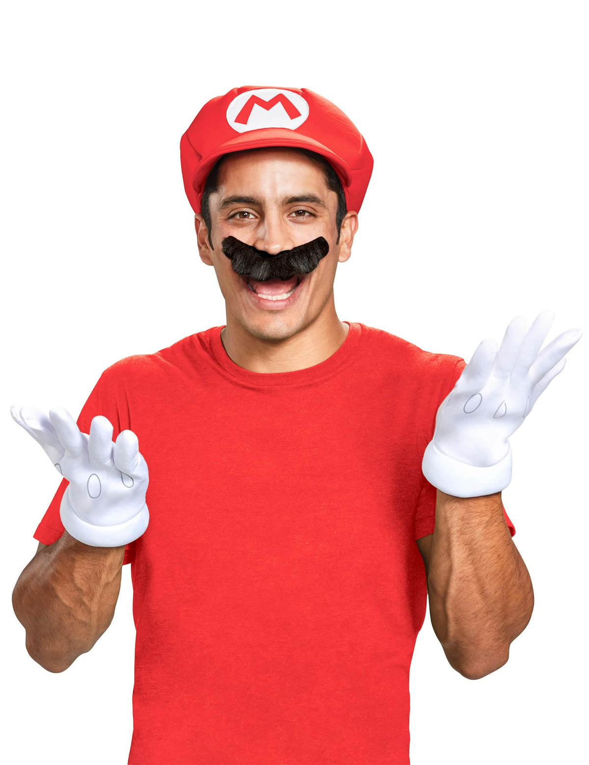 Pohľad spredu na čiapku a rukavice zo sady doplnkov Mario™