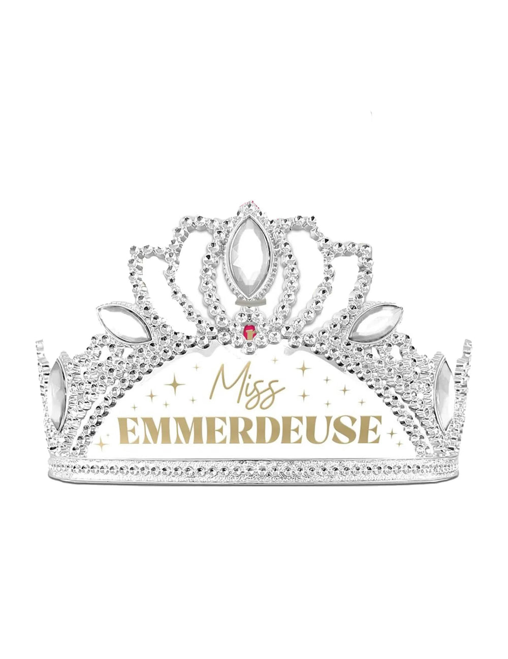 Detail diadému zo setu doplnkov miss emmerdeuse šerpa a diadém