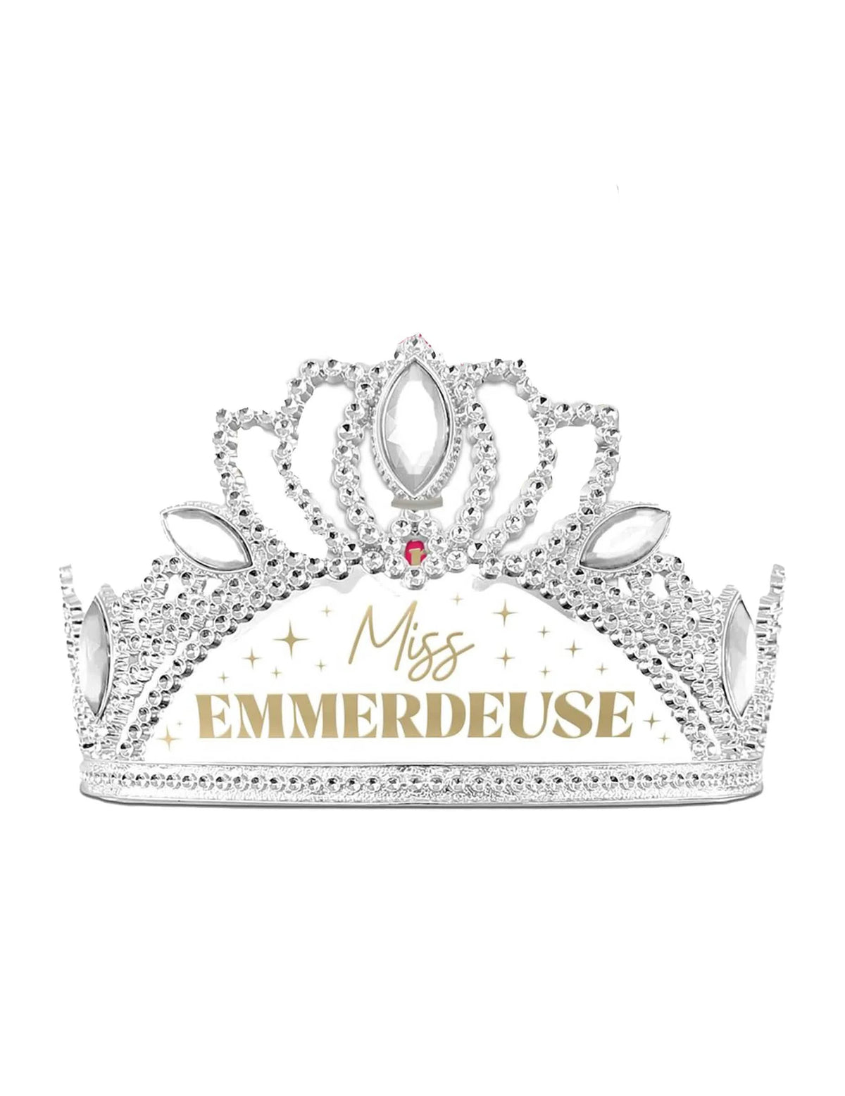 Detail diadému zo setu doplnkov miss emmerdeuse šerpa a diadém