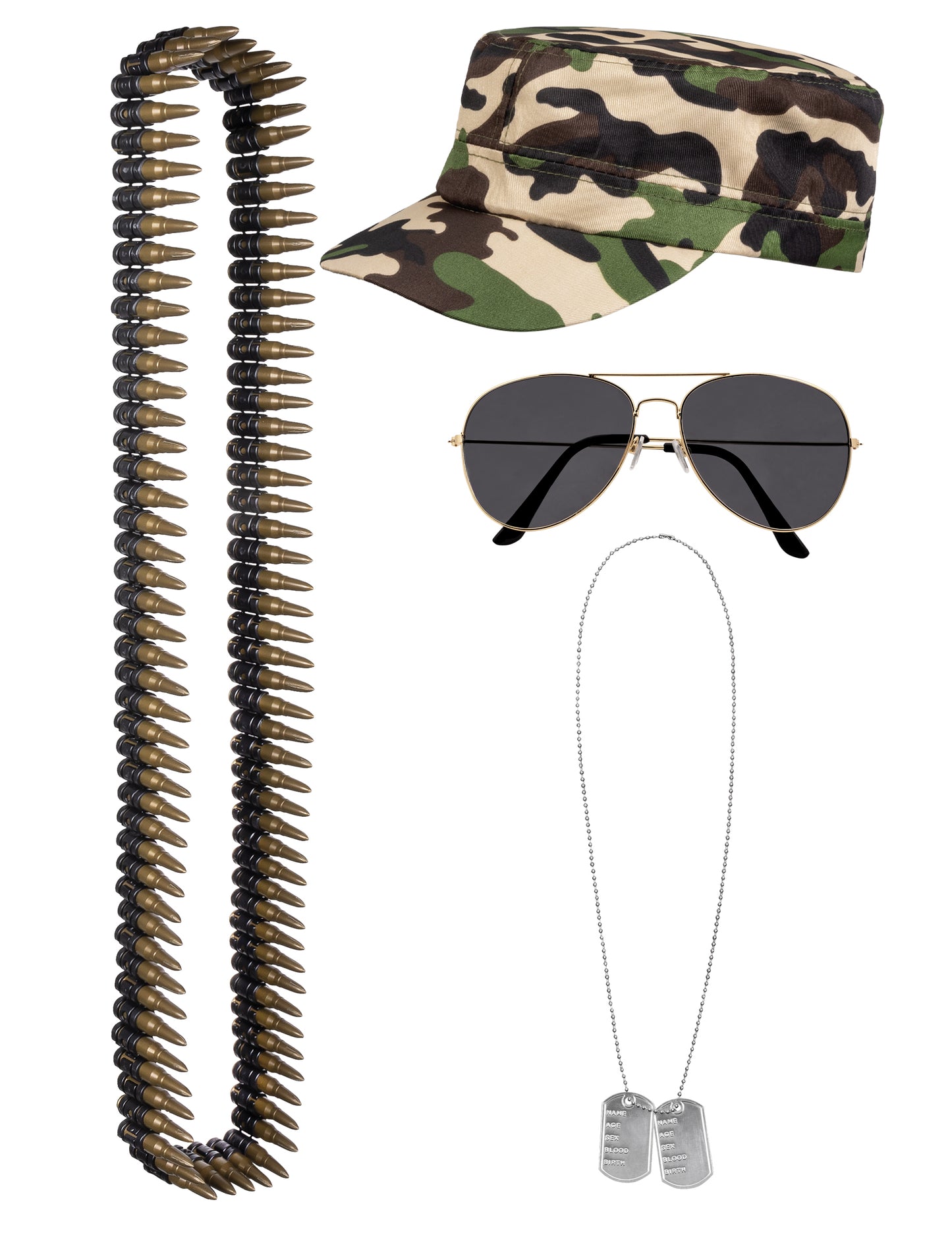 Sada dospelých vojenských vojakov