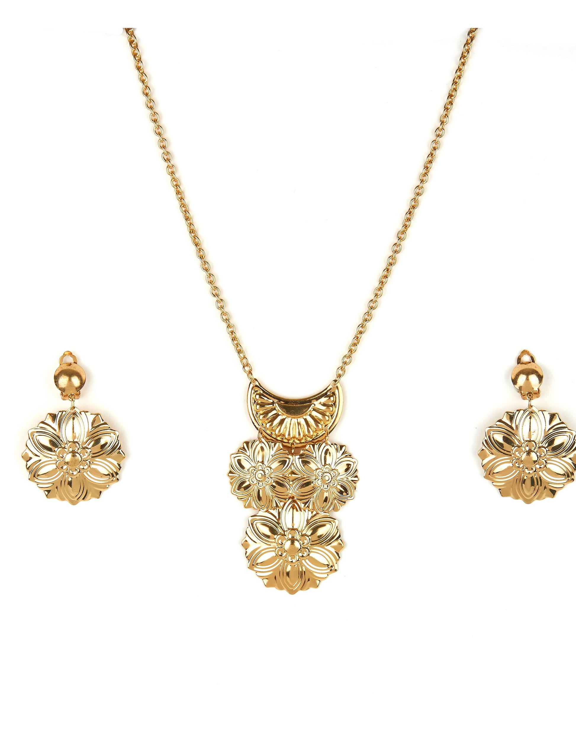 Sada rímskych šperkov pre dospelých zlatá s kvetinovým vzorom