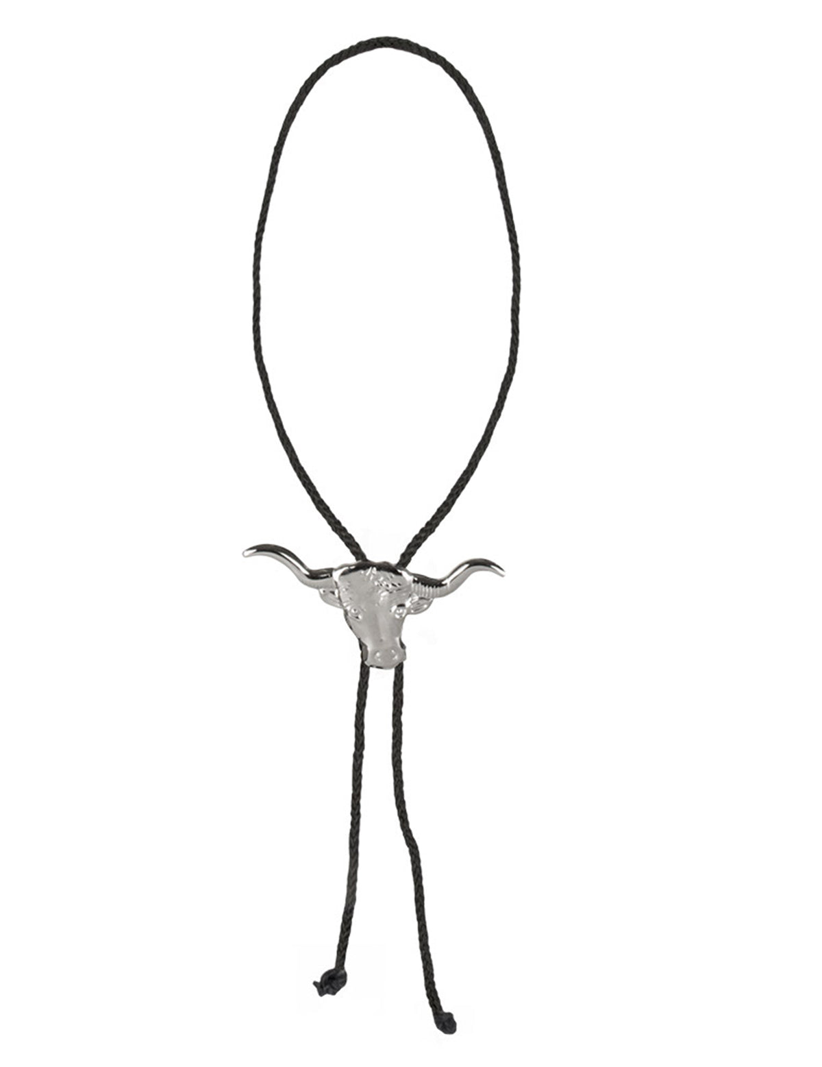 Bolo tie à tête de taureau argentée du set d'accessoires de cowboy