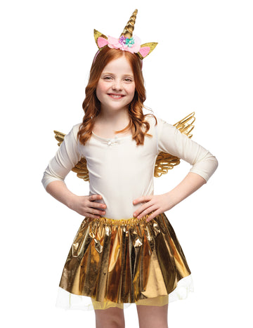 Detská zlatá súprava jednorožca