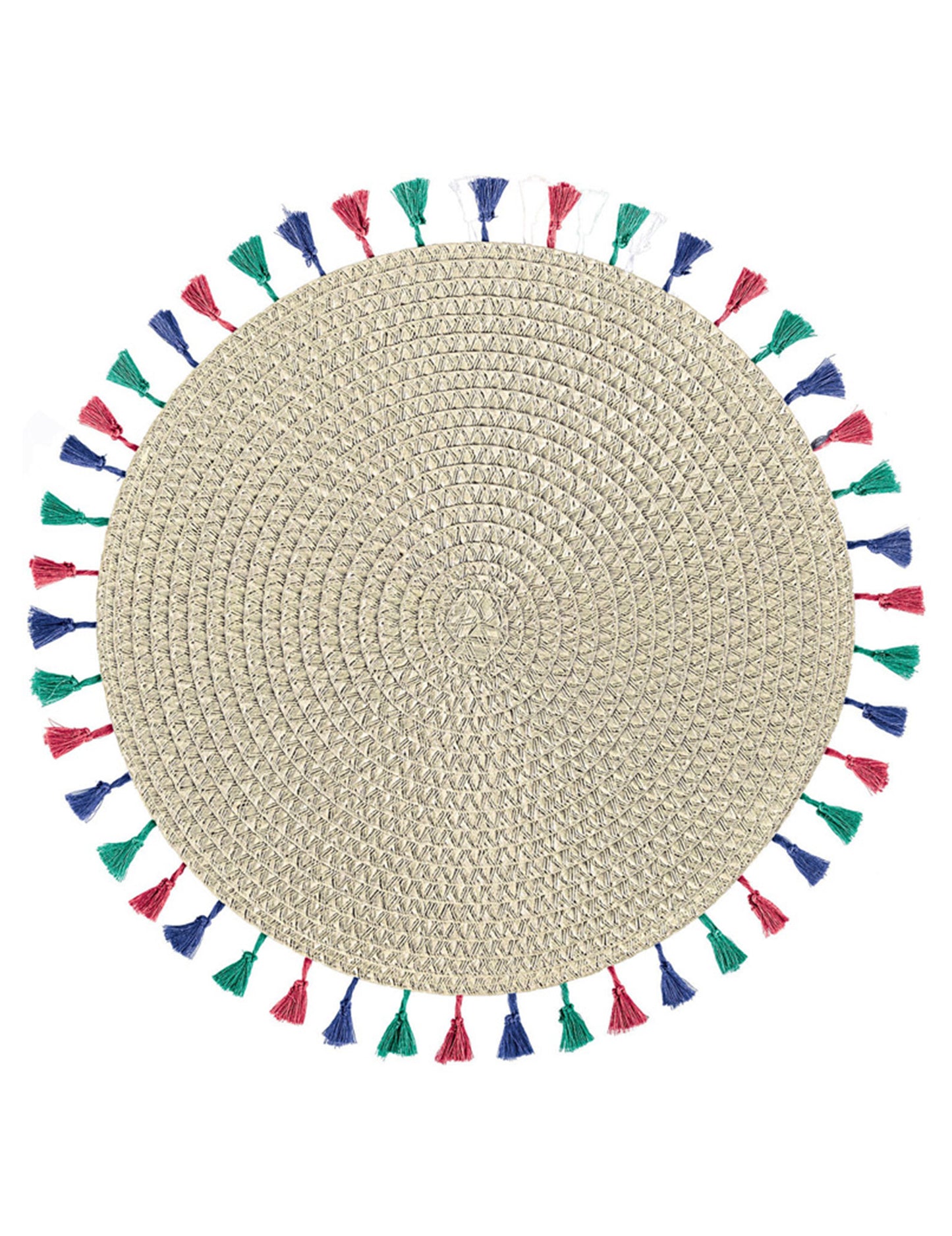 Boho vibes pom-pom prestieranie 38 cm béžové okrúhle