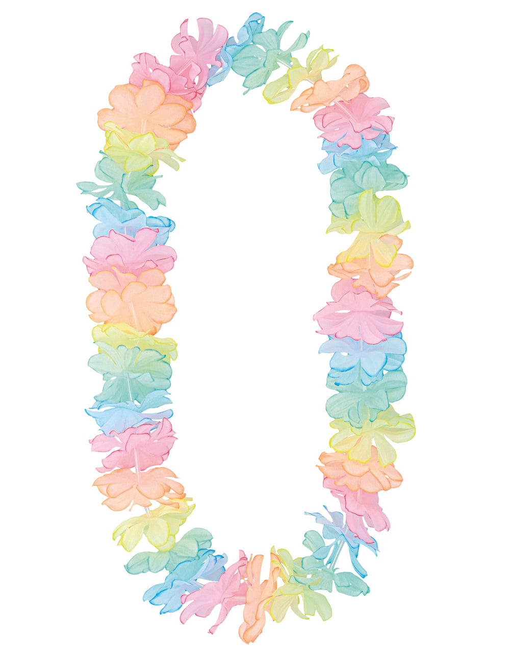 Vue du collier de fleurs du Set Hawaï pastel pour adulte