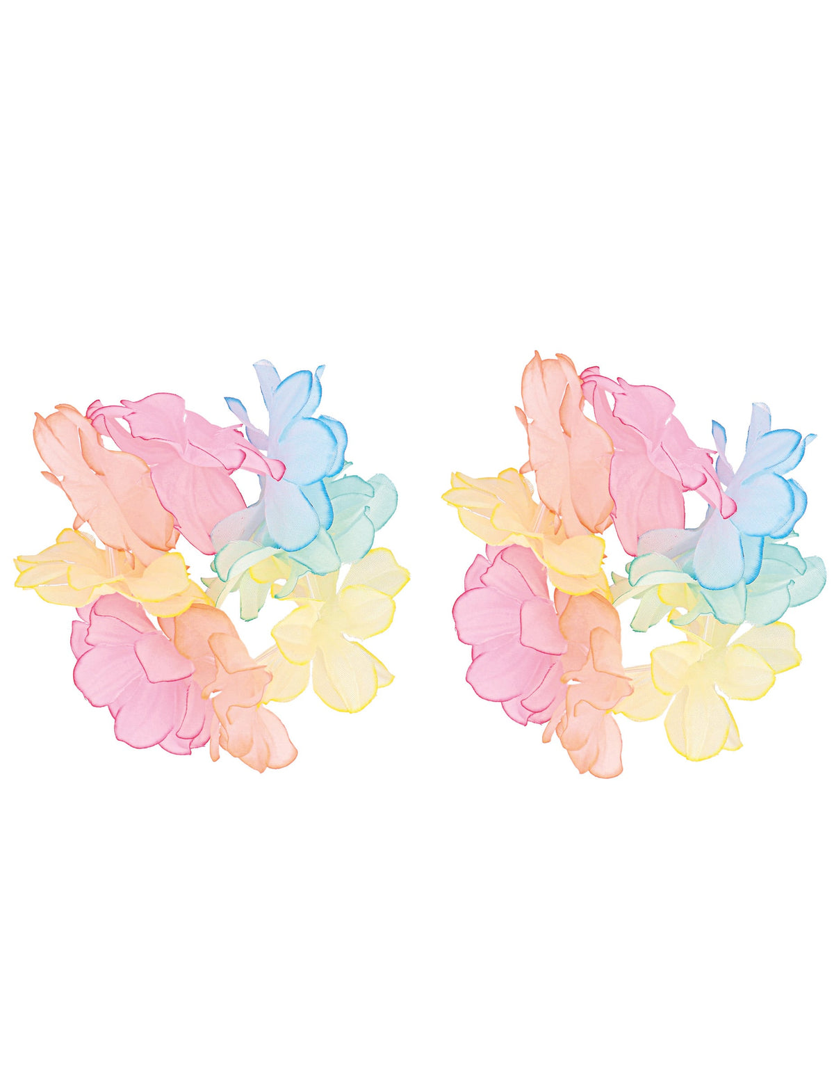 Bracelets à fleurs du Set Hawaï pastel pour adulte