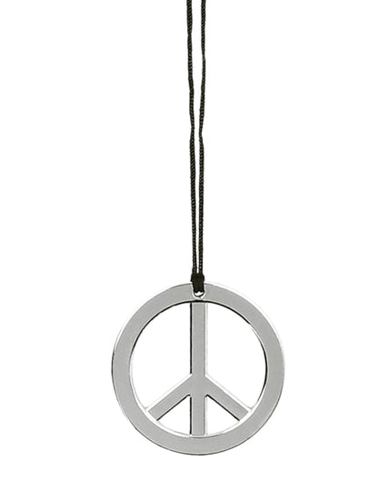 Détail du collier peace and love du Set Hippie pour adulte