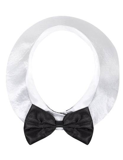 Col blanc avec nœud papillon noir du set lapin sexy pour adulte