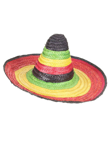 Mexická viacfarebná hranica Sombrero a čierny tip pre dospelých
