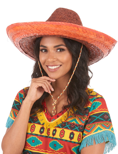 Mexický Sombrero oranžový dospelý