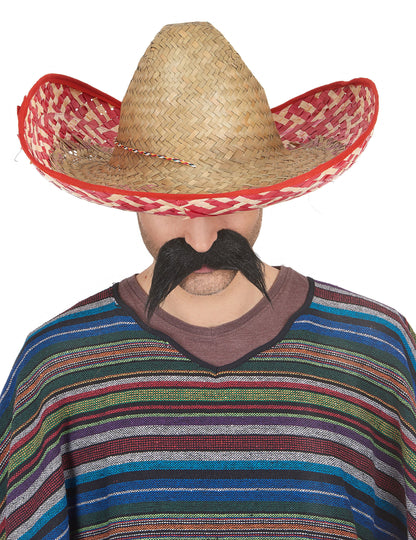 Červené mexické Sombrero a slama pre dospelých