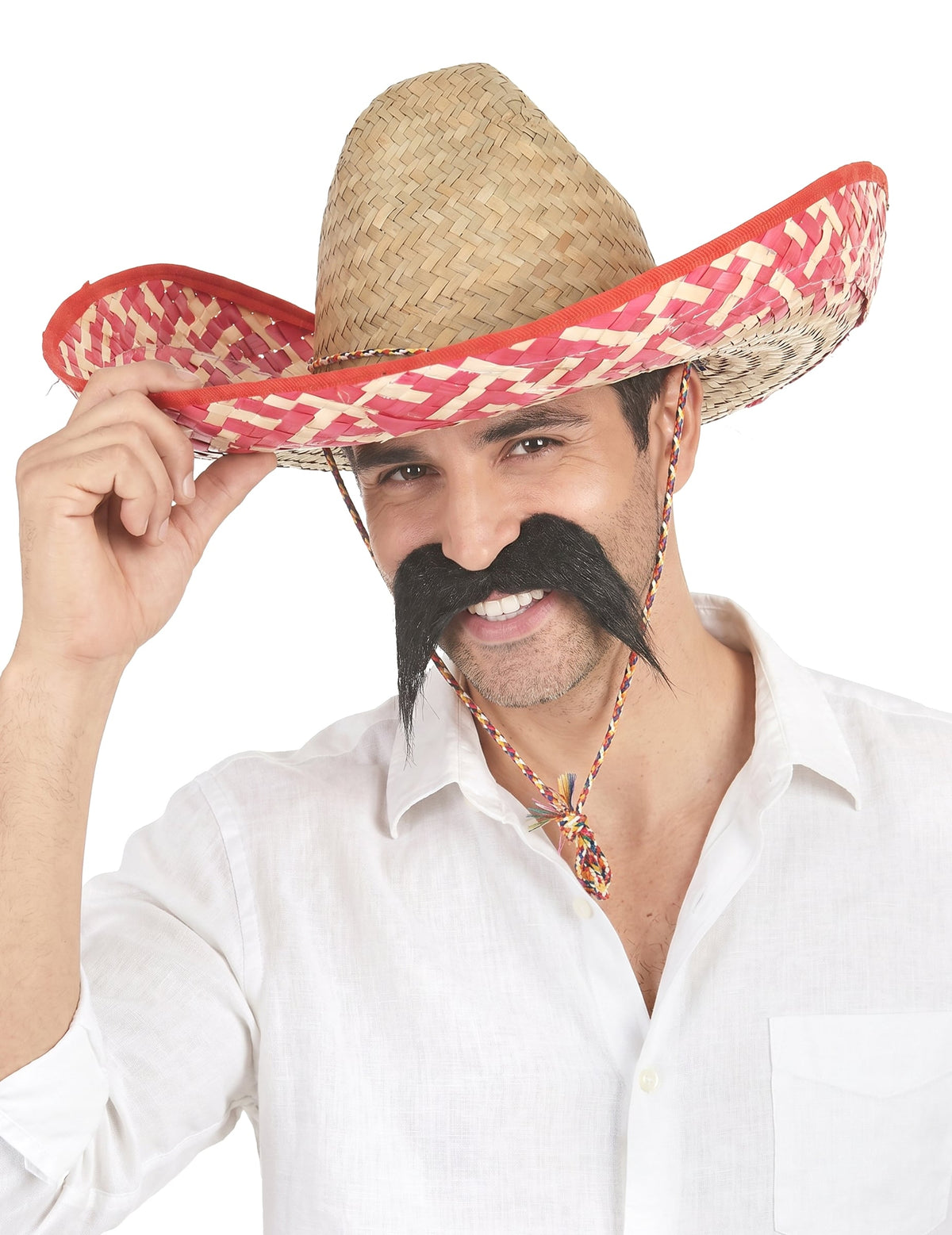 Červené mexické Sombrero a slama pre dospelých