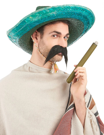 Zelený mexický sombréro pre dospelých z pletenej slamy