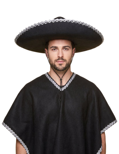 Čierna sombrero strieborná hranica dospelých