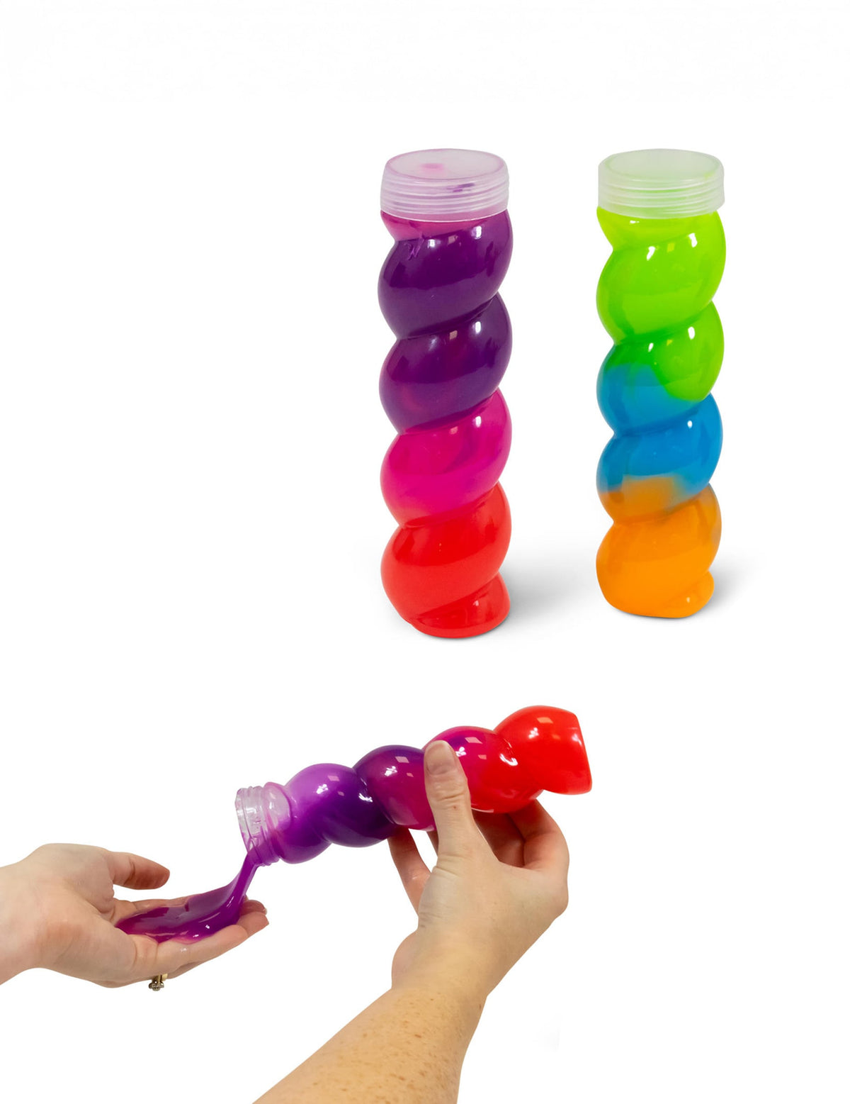 Slime en tube spirale pour enfant multicolore