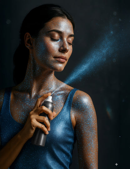 Blue Glitter Body Spray 75 ml