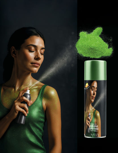Glitter Body Spray Green 75 ml