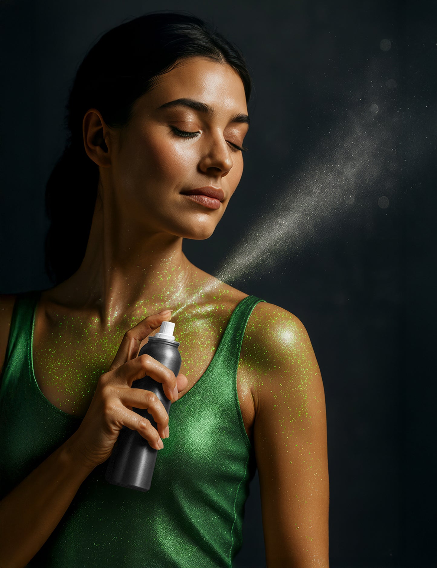 Glitter Body Spray Green 75 ml