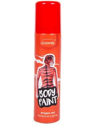 Spray corps et cheveux maquillage temporaire pour adulte rouge
