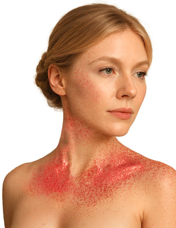 Červené telesné trblietavé sprej 75 ml