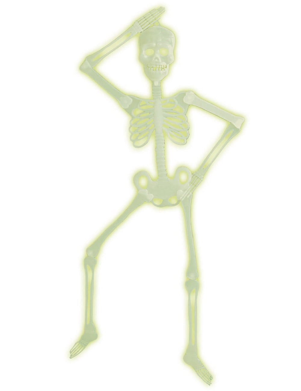 Squelette articulé Halloween phosphorescent vert
