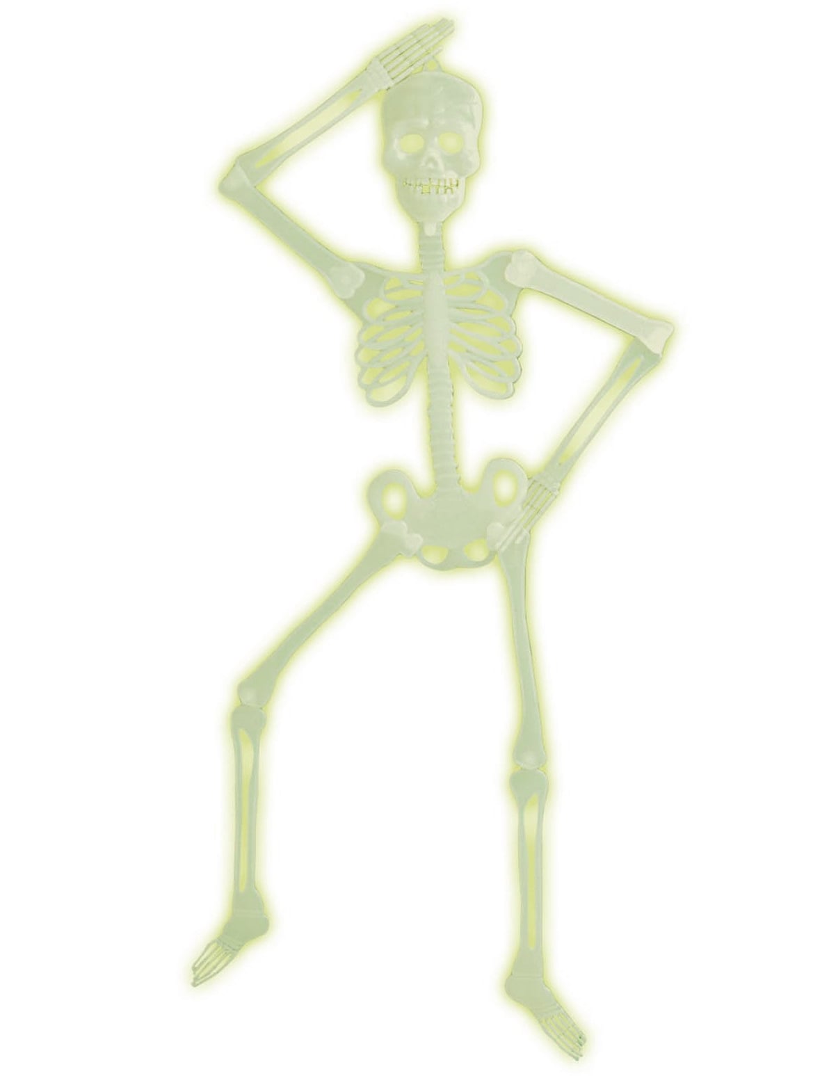 Squelette articulé Halloween phosphorescent vert