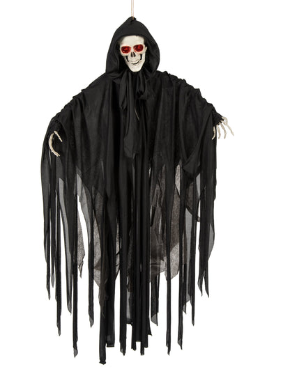 Squelette d'Halloween pour décoration noir lumineux sonore et animé