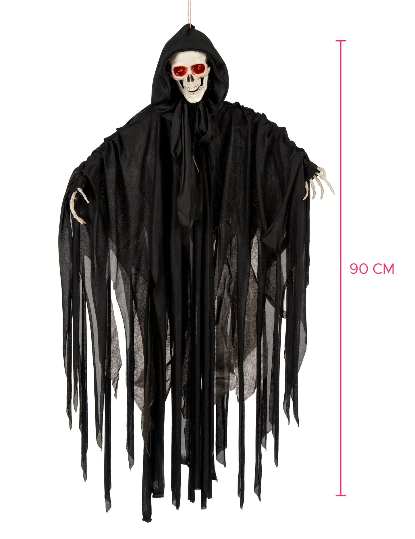 Dimensions avec échelle de mesure du squelette d'Halloween lumineux sonore et animé
