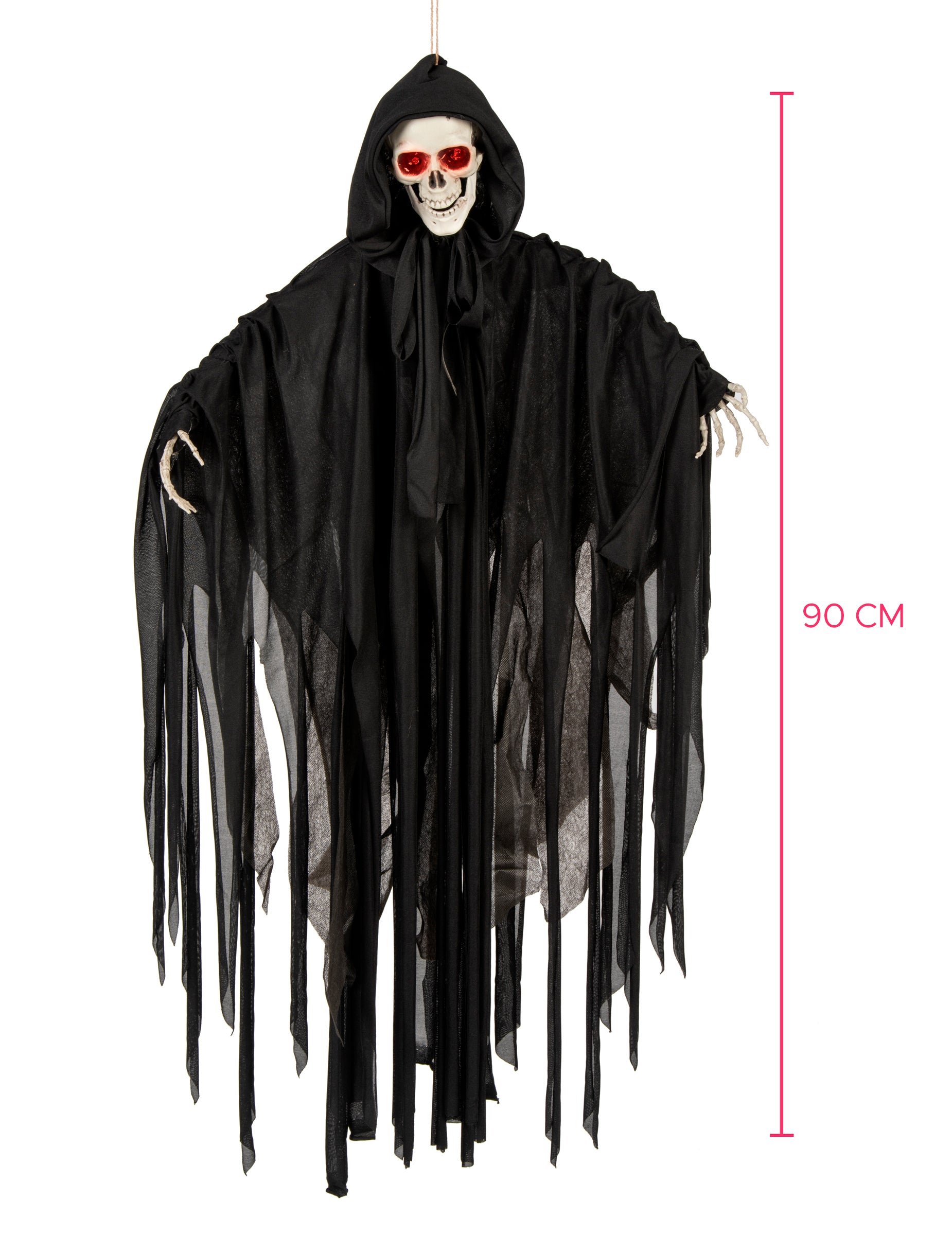Dimensions avec échelle de mesure du squelette d'Halloween lumineux sonore et animé