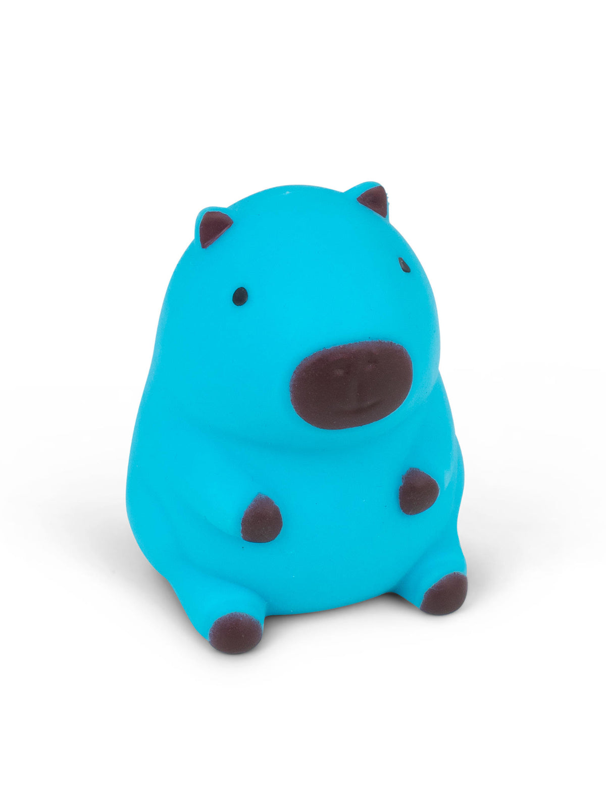 Variante bleue de la balle squishy capybara anti-stress