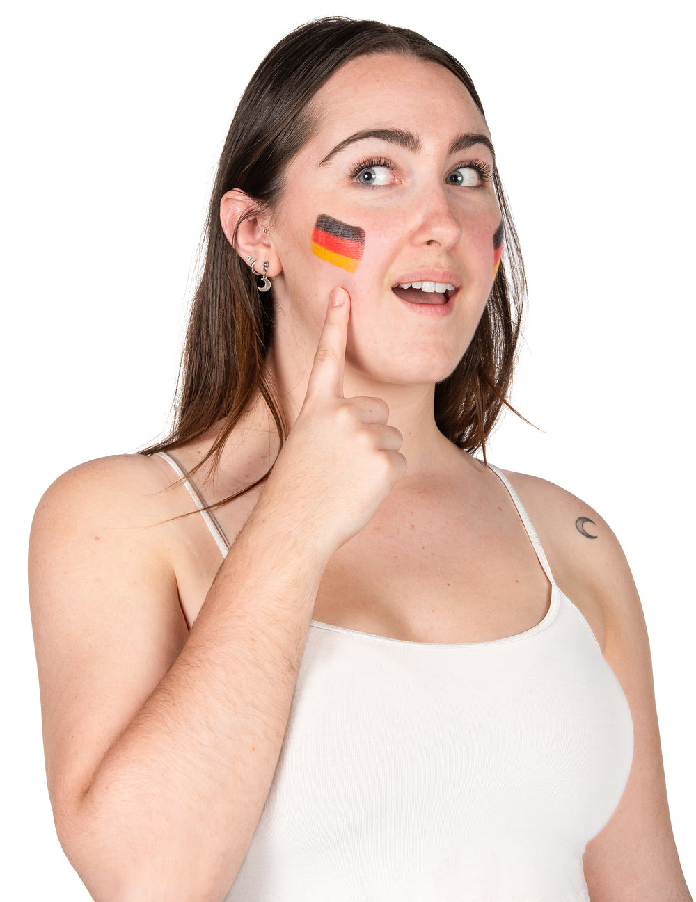 Maquillage porté sur les joues du stick de maquillage Allemagne