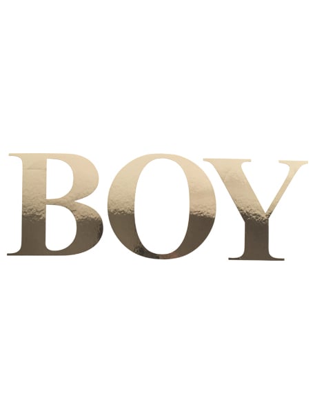 Stickers boy pour baby shower lettres dorées