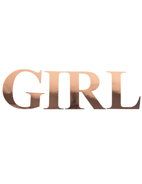 Stickers lettres girl pour baby shower rose gold