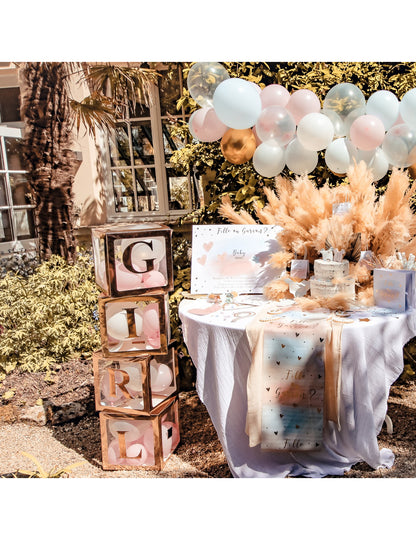 Nálepky s písmenami pre dievčatá, ružovo-zlaté 15 cm na detskú oslavu