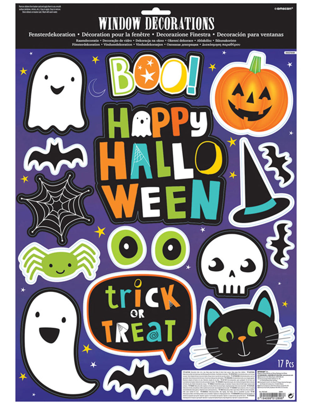 Stickers pour fenêtres Halloween Friends pour décoration multicolores