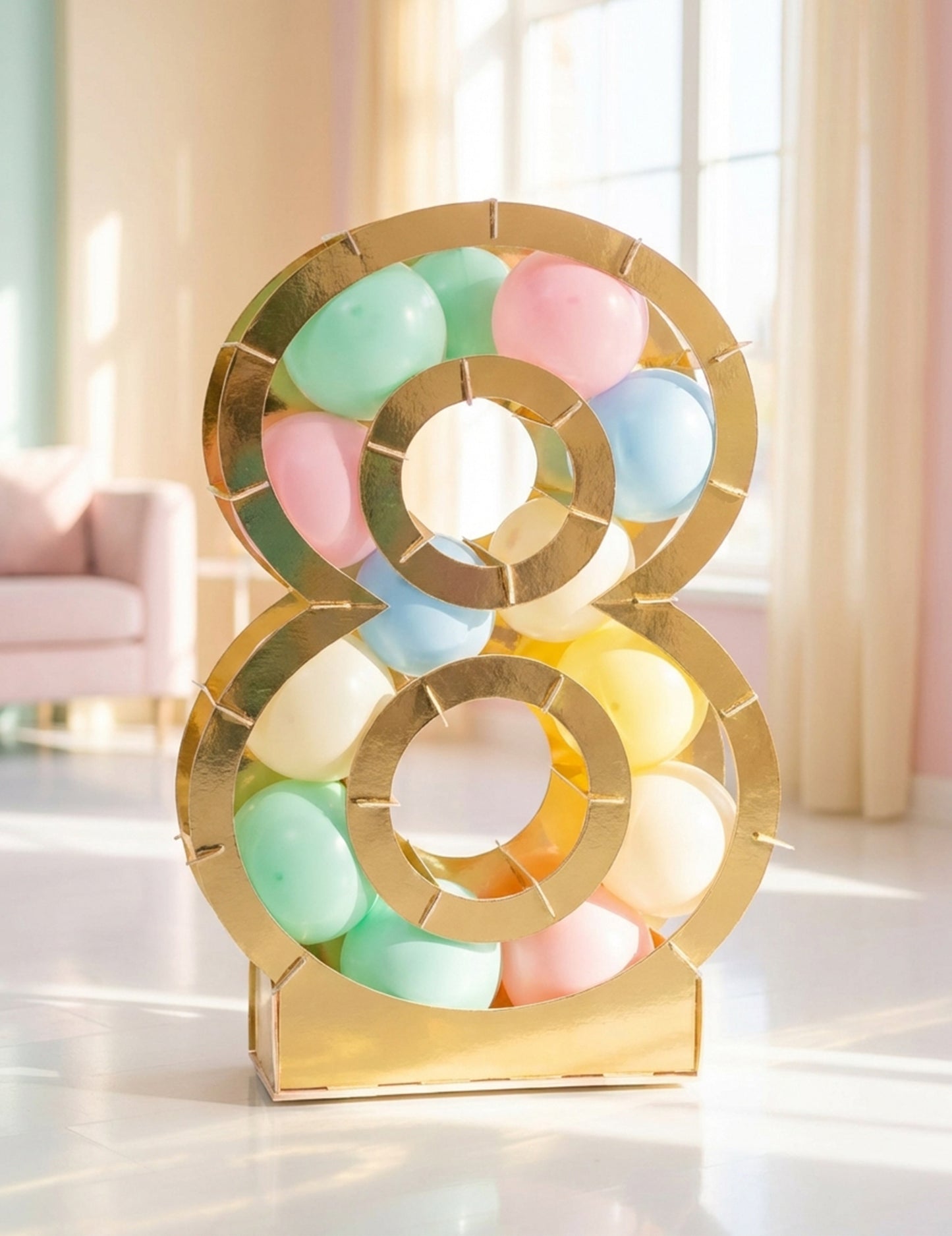 Štruktúra zlatého čísla pre balóny 64 cm kartón