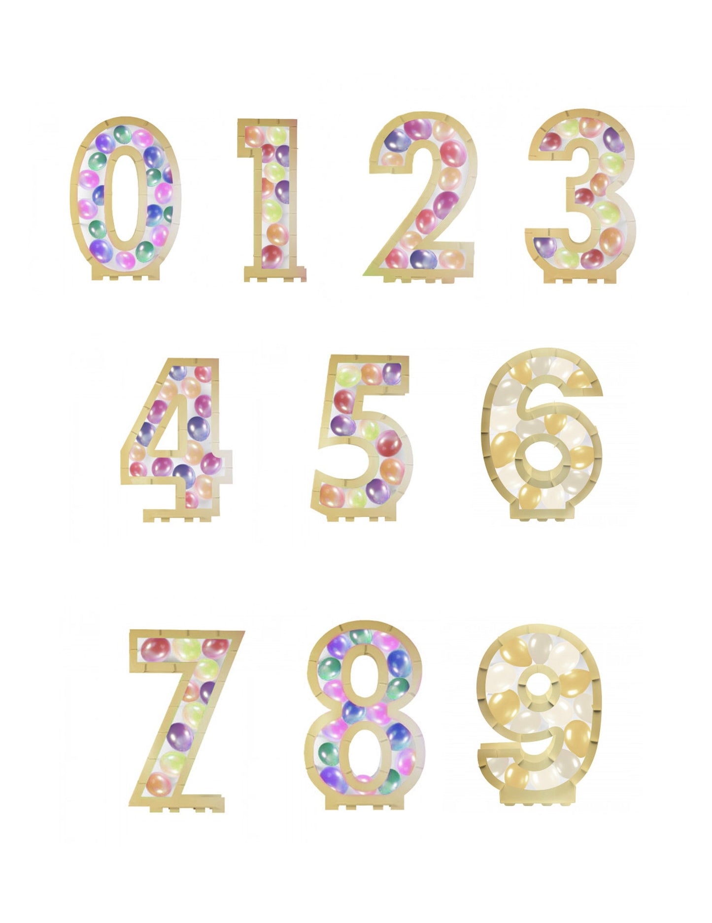 Štruktúra zlatého čísla pre balóny 64 cm kartón