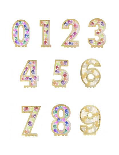 Štruktúra zlatého čísla pre balóny 64 cm kartón