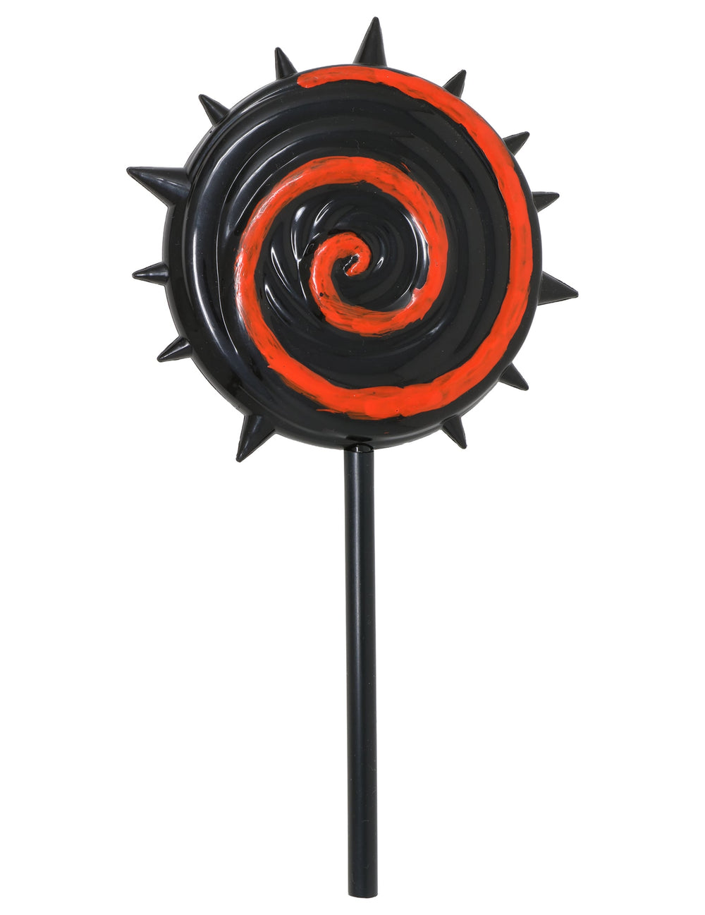 Sucette horrifique pour Halloween rouge et noir avec pointes