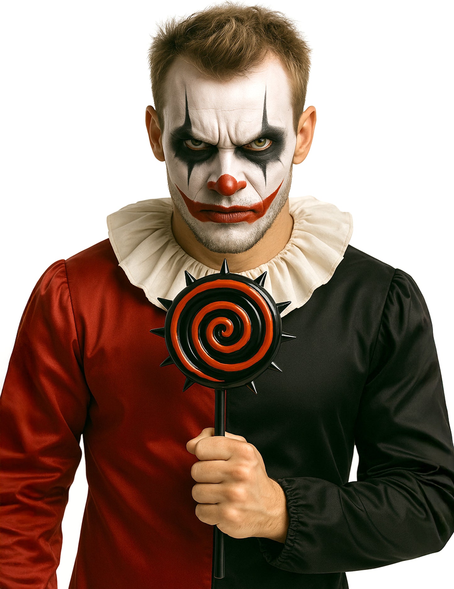 Červená a čierna hororová lízanka 20 cm